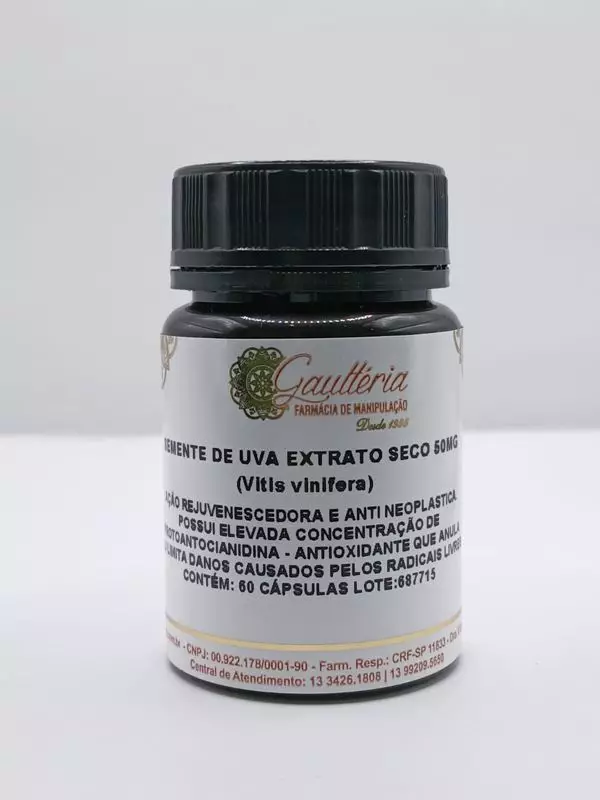 Cápsulas Semente de Uva Extrato Seco - 50mg (Vitis Vinifera)