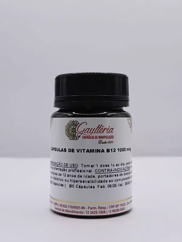 Cápsulas Vitamina B12 1000mcg - 30 cápsulas