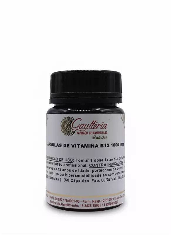 Cápsulas Vitamina B12 1000mcg - 30 cápsulas