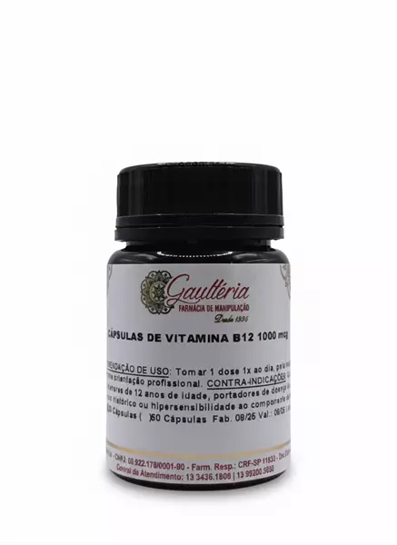 Cápsulas Vitamina B12 1000mcg - 60 cápsulas
