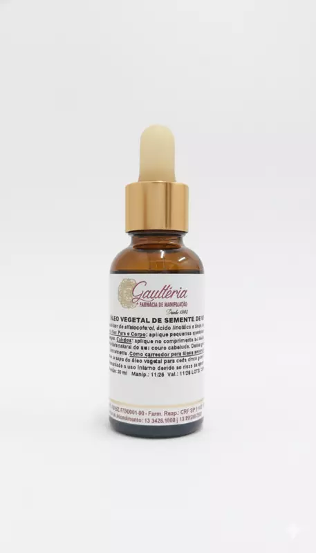 Óleo Vegetal de Semente de Uva 30ml