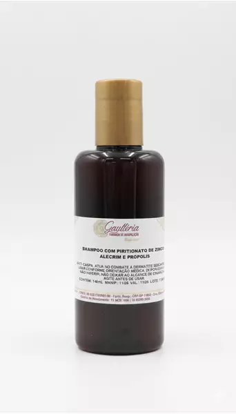 SHAMPOO COM PIRITIONATO DE ZINCO ALECRIM E PROPOLIS 145ML