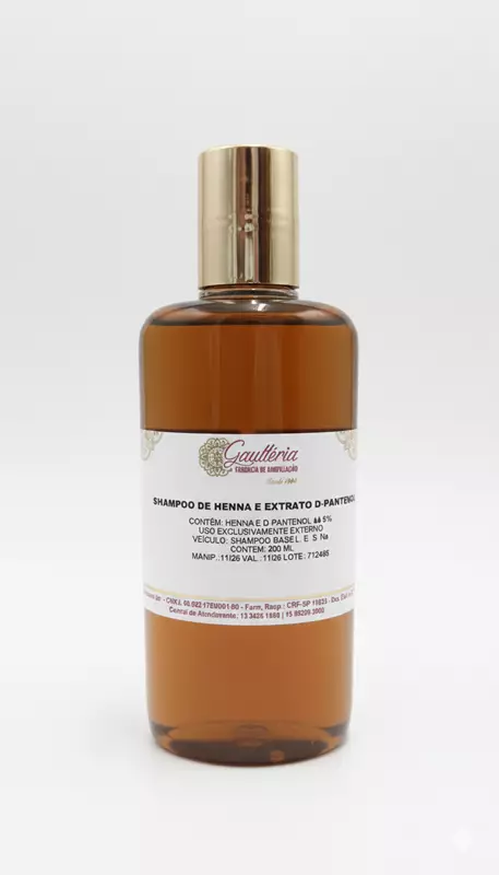 SHAMPOO DE HENNA E EXTRATO D-PANTENOL 200ML